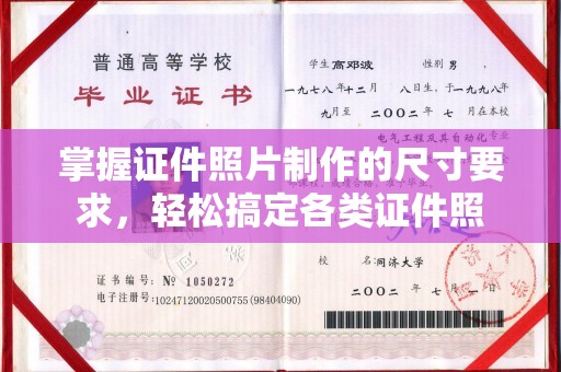 杨陵掌握证件照片制作的尺寸要求，轻松搞定各类证件照