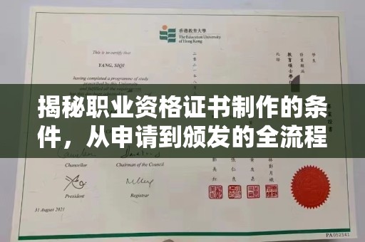 杨陵揭秘职业资格证书制作的条件，从申请到颁发的全流程解析