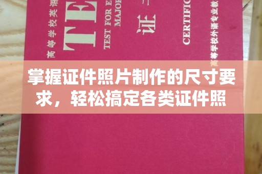 杨陵掌握证件照片制作的尺寸要求，轻松搞定各类证件照